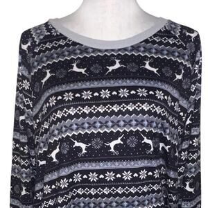 Cuddl Duds Women’s 1X Fair Isles Nordic Holiday Long Sleeve Pajama Top